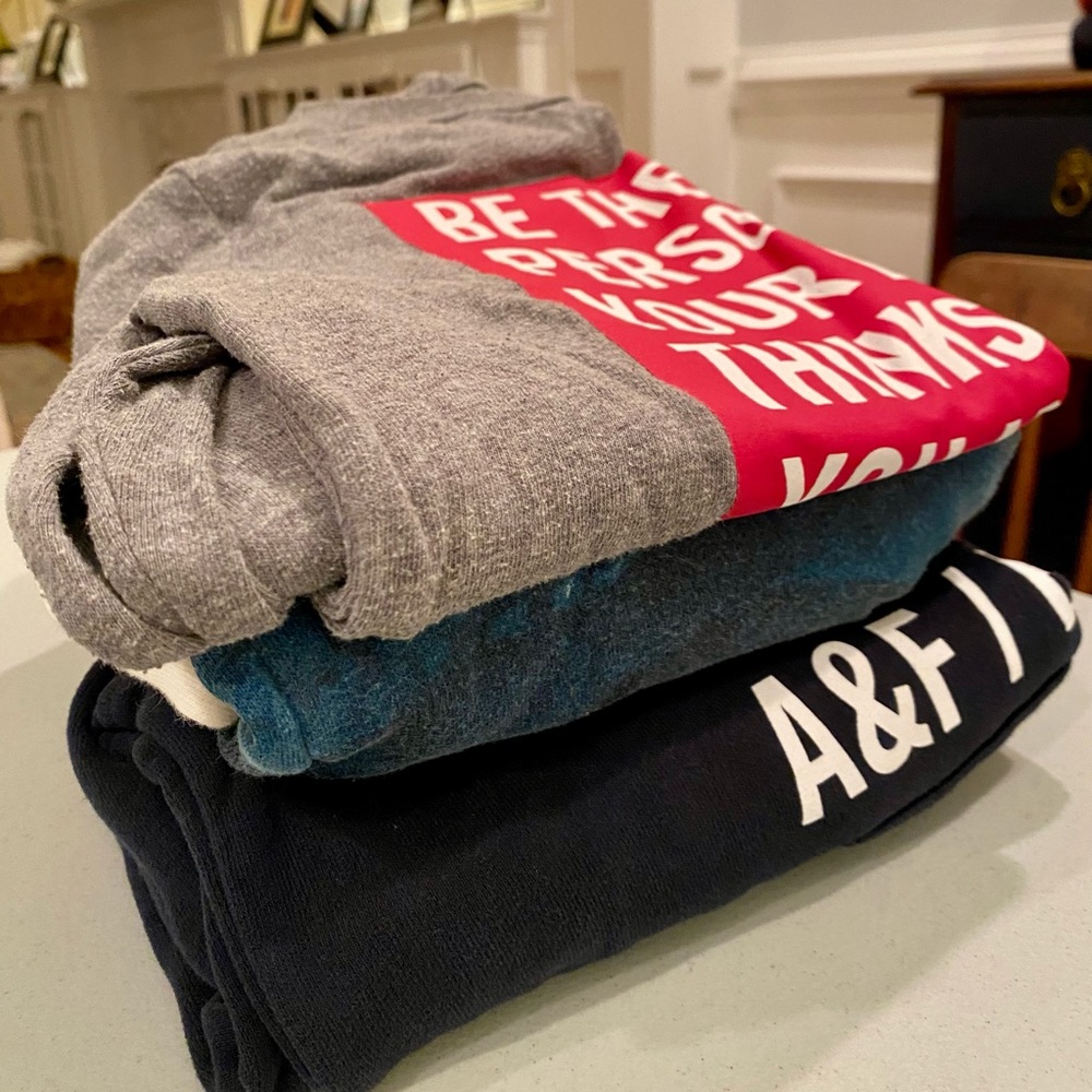 BUNDLE Abercrombie Kids Graphic Hoodie and Tee T-shirt